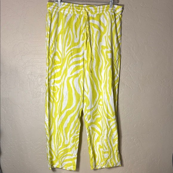 Anthropologie Abstract bright yellowWomen's Large Pull on Elastic Waist Pj pant - Picture 1 of 7